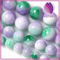 round 6-10mm purple/green/white jade strand beads